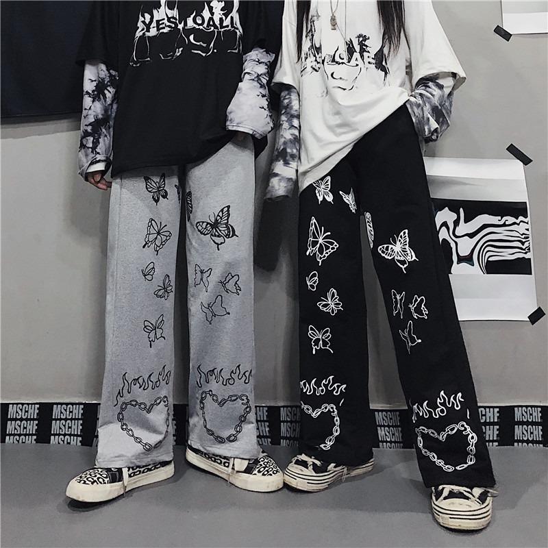 "Pantalon vintage à jambe large pour femmes -