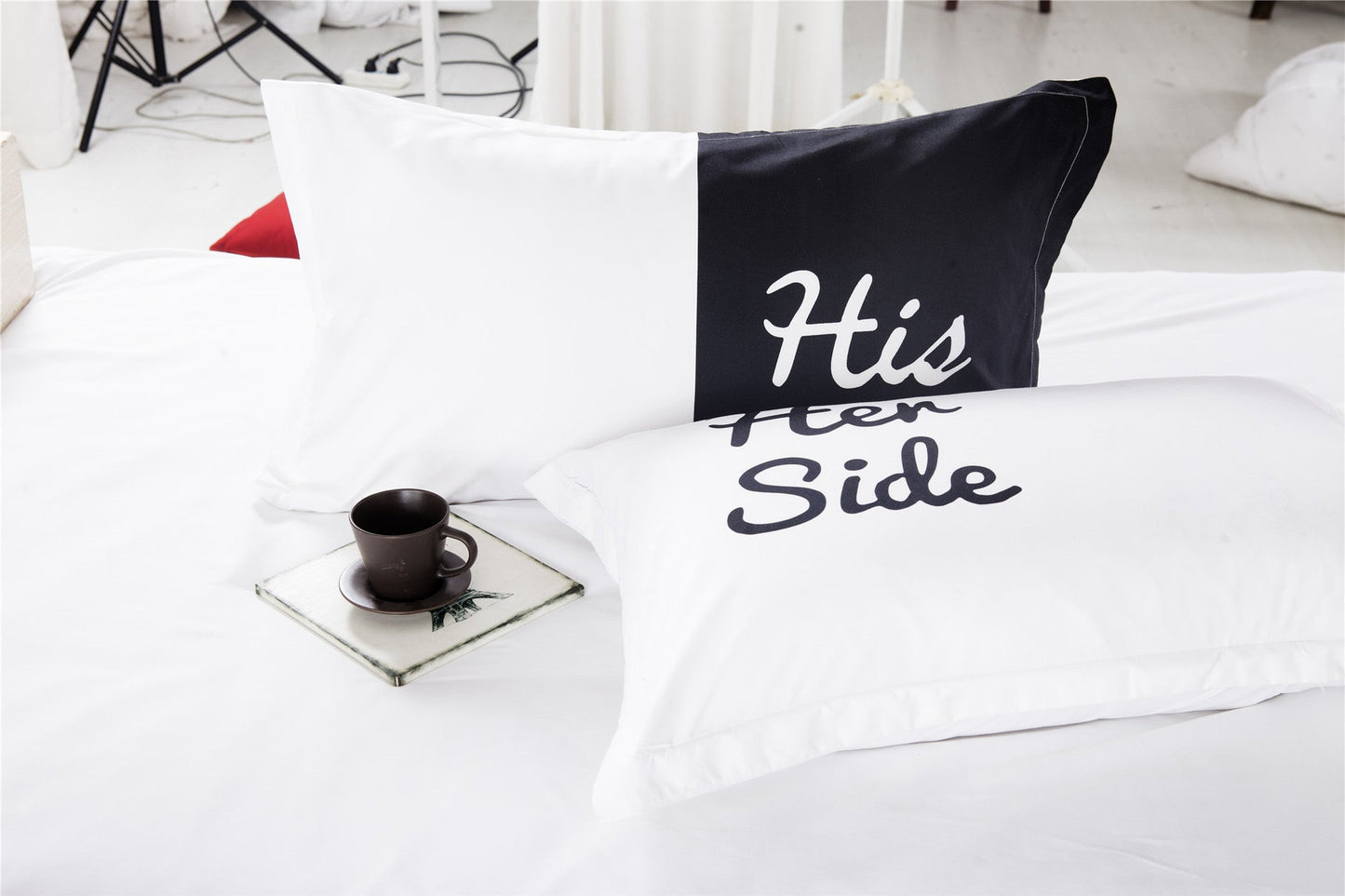 "Parure De Lit Cat Side Noir Et Blanc"
