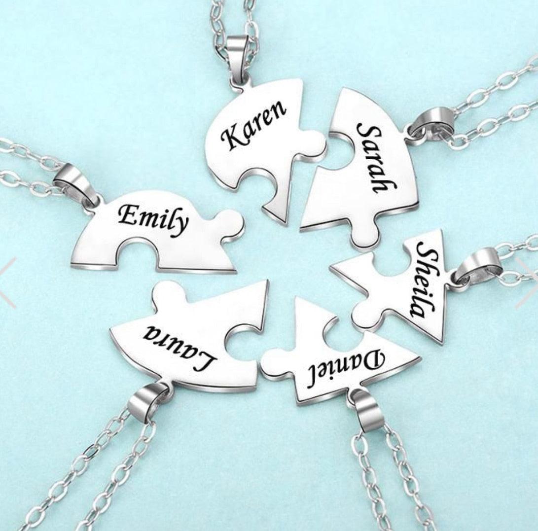 Personnalisez votre collier cœur avec un puzzle gravé