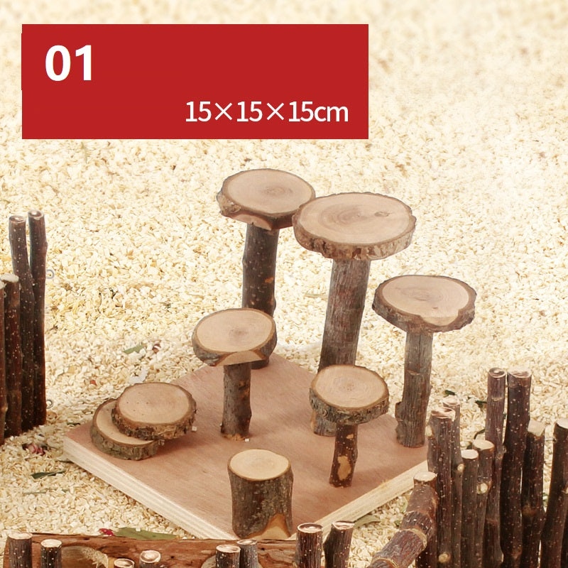 Plateforme de balançoire en bois naturel pour hamster - AOMshop