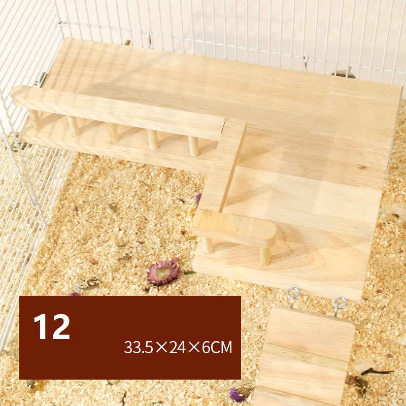 Plateforme de balançoire en bois naturel pour hamster - AOMshop 12style