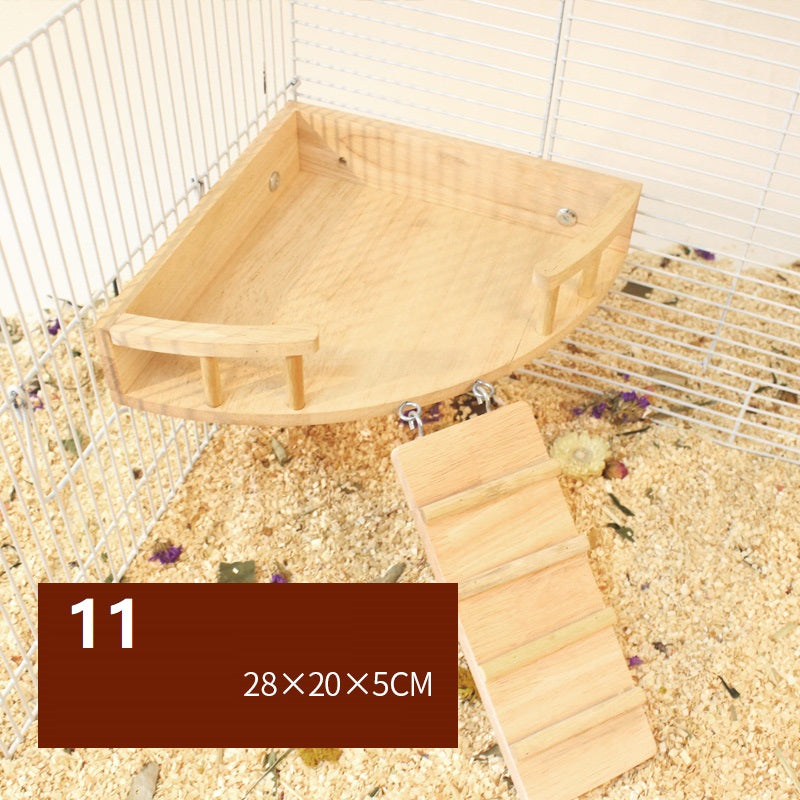 Plateforme de balançoire en bois naturel pour hamster - AOMshop 11style
