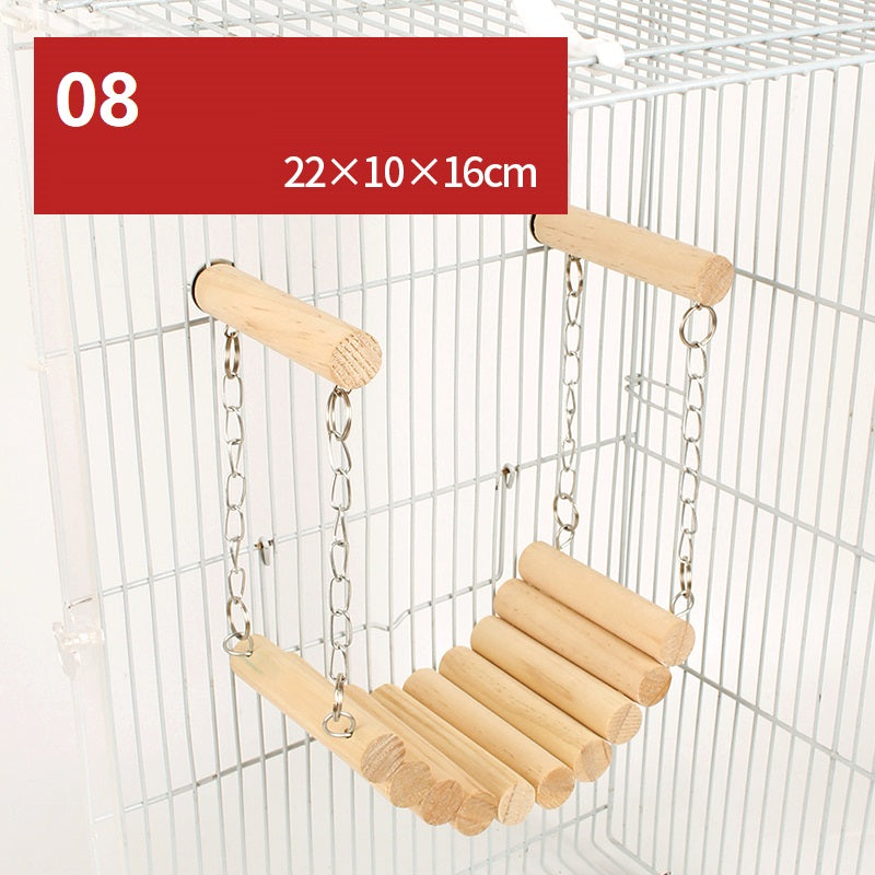 Plateforme de balançoire en bois naturel pour hamster - AOMshop 08style
