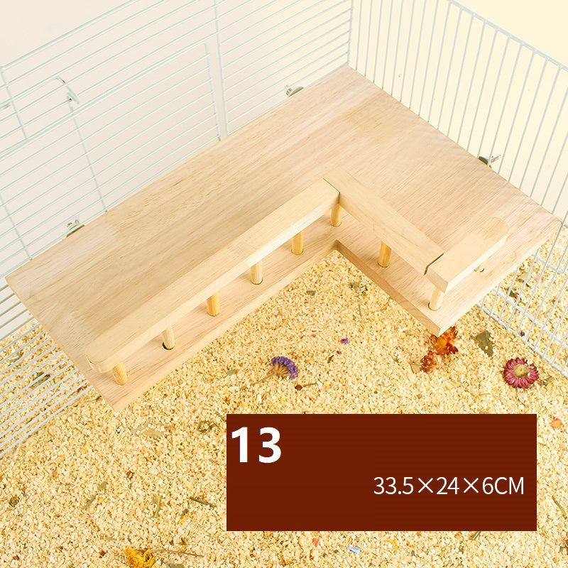 Plateforme de balançoire en bois naturel pour hamster - AOMshop 13style
