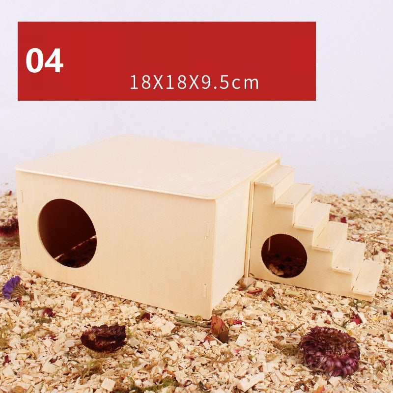 Plateforme de balançoire en bois naturel pour hamster - AOMshop