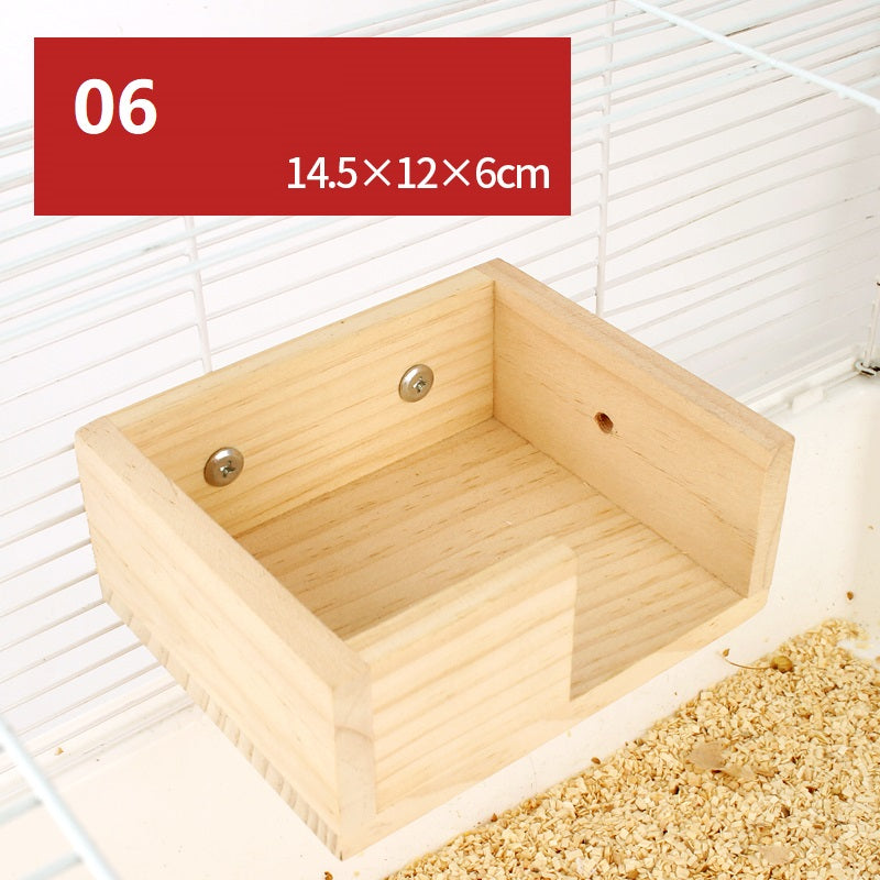 Plateforme de balançoire en bois naturel pour hamster - AOMshop