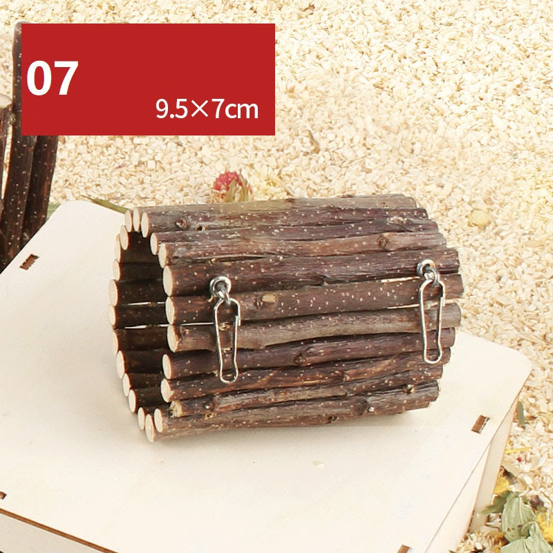 Plateforme de balançoire en bois naturel pour hamster - AOMshop