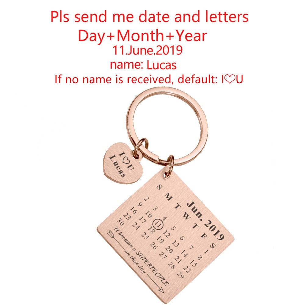 Porte-clés calendrier personnalisé sculpté à la main MP38PJ14-RSY5-DZ1167