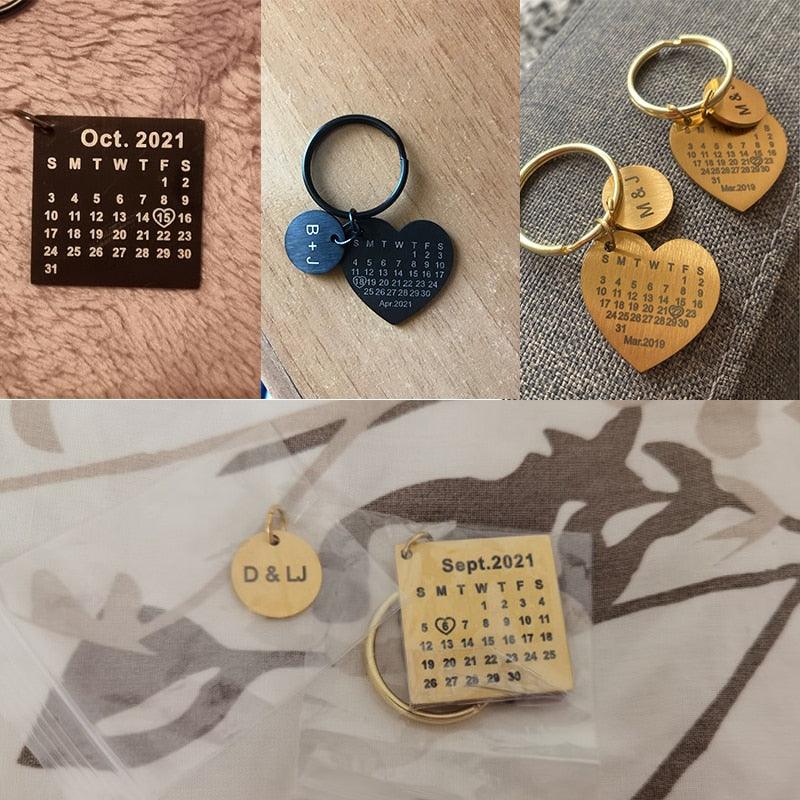Porte-clés calendrier personnalisé sculpté à la main