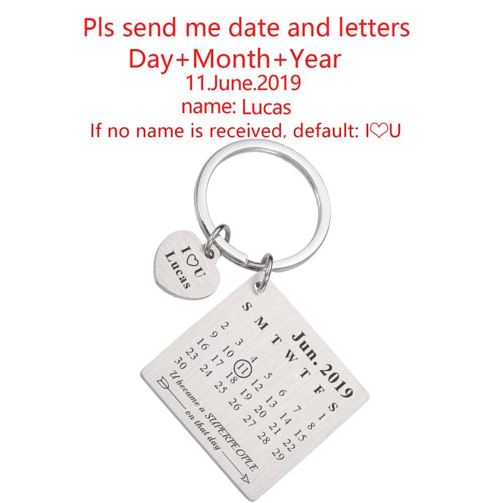 Porte-clés calendrier personnalisé sculpté à la main MP38PJ14-SLY5-DZ1167