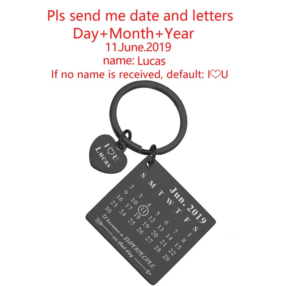 Porte-clés calendrier personnalisé sculpté à la main MP38PJ14-BKY5-DZ1167