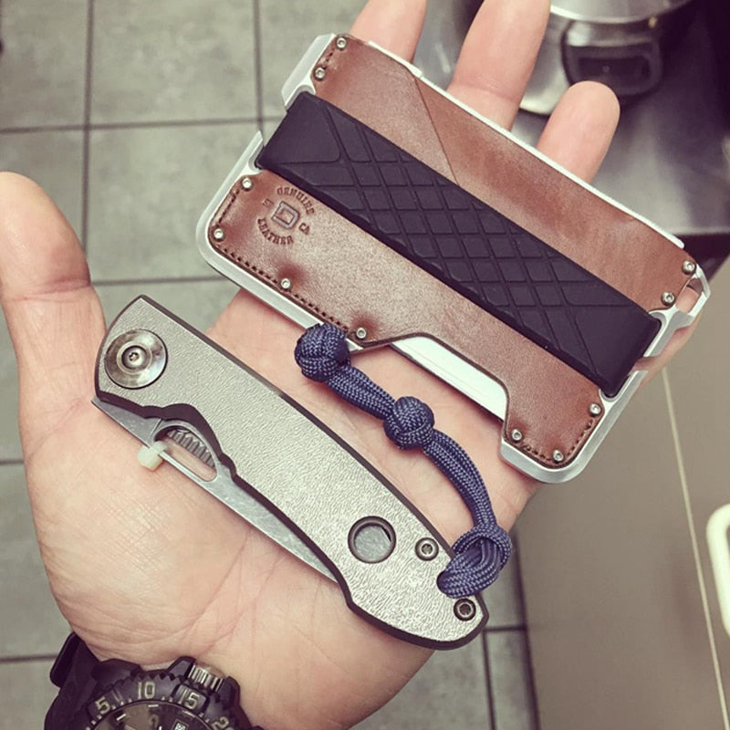 "Portefeuille EDC tactique avec pince métallique et décapsuleur"