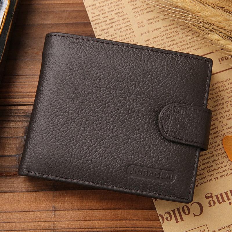 "Portefeuille homme en cuir véritable - Portefeuille en cuir de vache noir premium" Brown 1