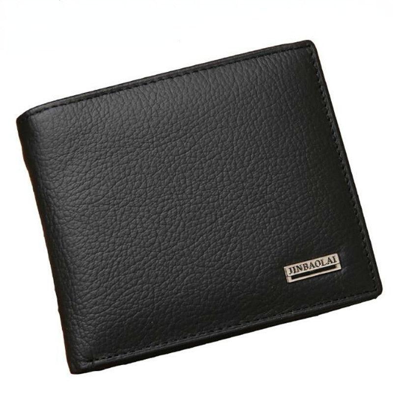 "Portefeuille homme en cuir véritable - Portefeuille en cuir de vache noir premium"