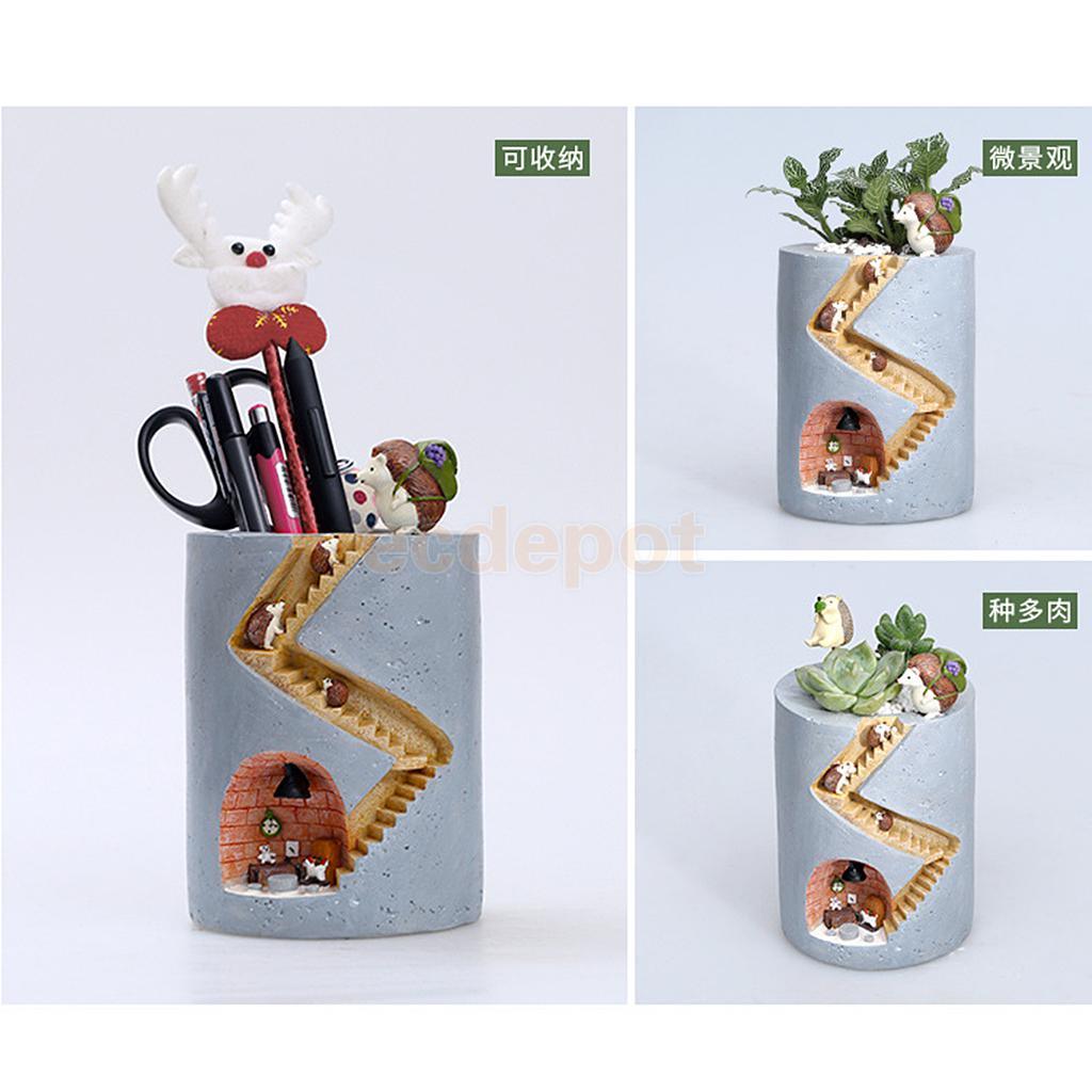 Pot de fleurs en résine avec design Hérisson