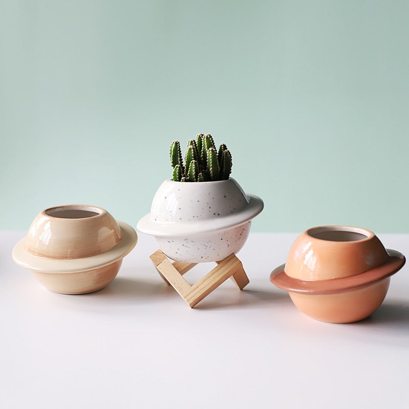 "Pot en céramique pour plantes succulentes - Décoration de balcon et de bureau"
