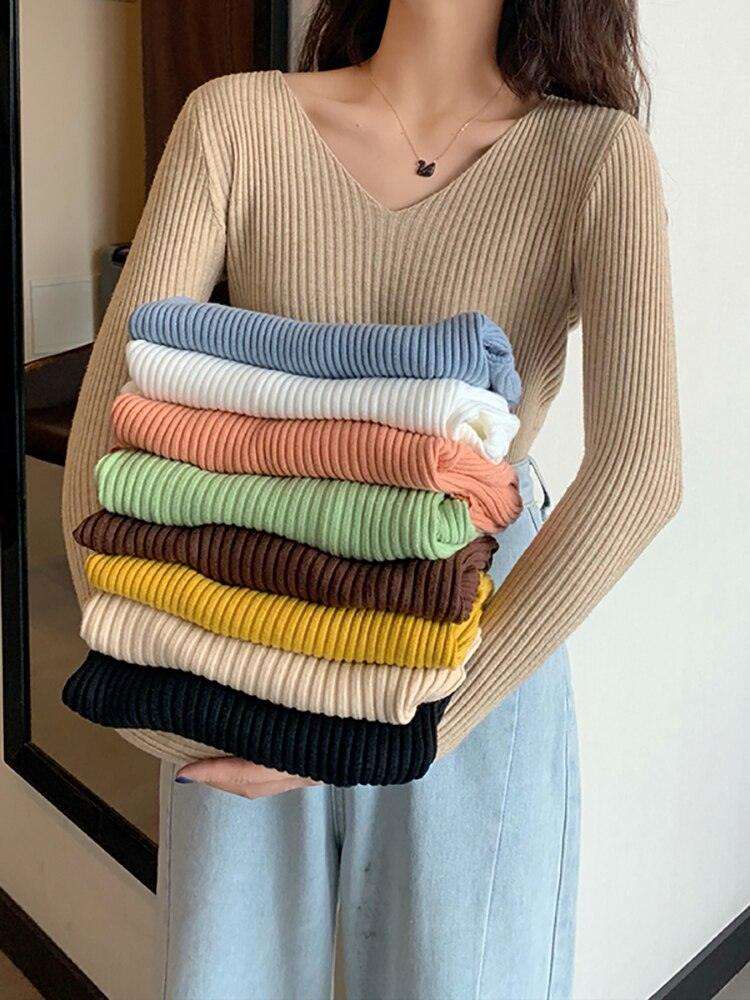 Pull-col rond-Basic B en tricot-pour femme