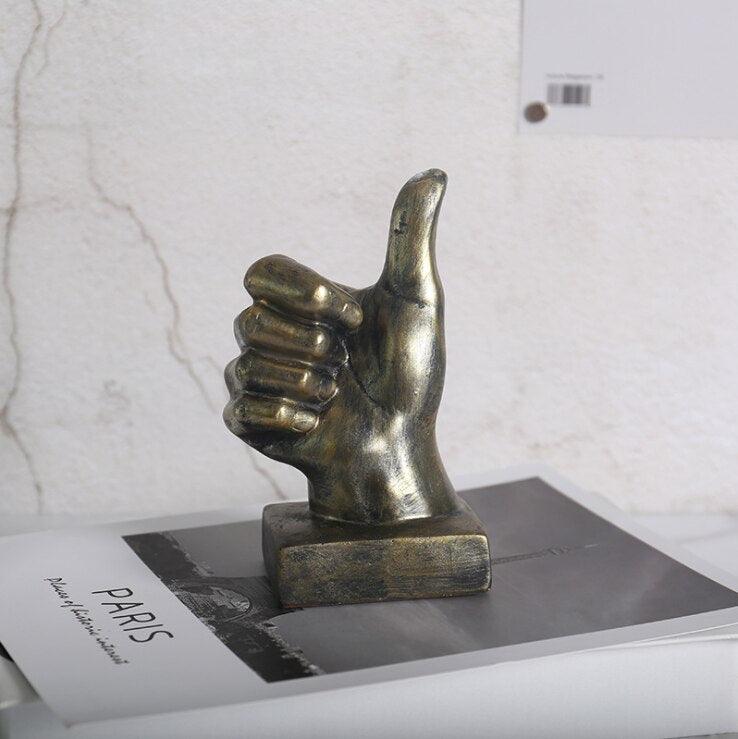 Résine geste doigt Figurines américain Gold Good Statue