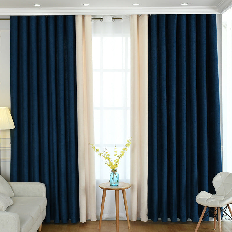 "Rideaux chenille solides et opaques pour salon et chambre - AOMshop"