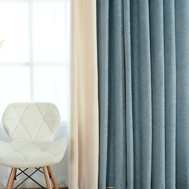 "Rideaux chenille solides et opaques pour salon et chambre - AOMshop"