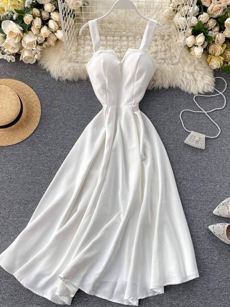 Robe d'été rouge décolleté en V dos nu sexy 2022 pour femme