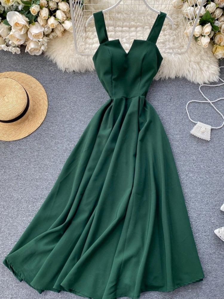 Robe d'été rouge décolleté en V dos nu sexy 2022 pour femme