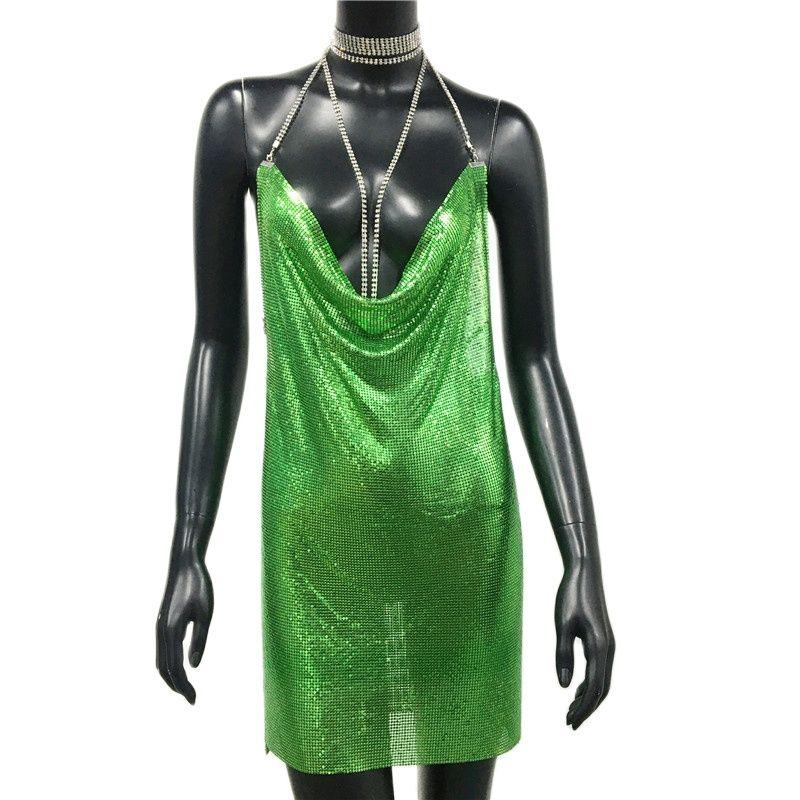 Robe de soirée sexy à paillettes dorées AKYZO pour femme 10