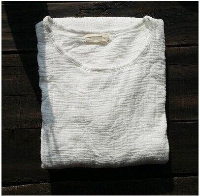 Robe décontractée en coton et lin pour femmes, white