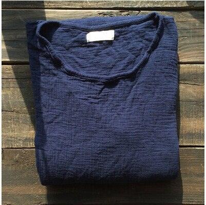 Robe décontractée en coton et lin pour femmes, dark blue