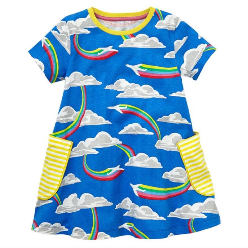 Robes d'été pour bébé fille T1060 blue
