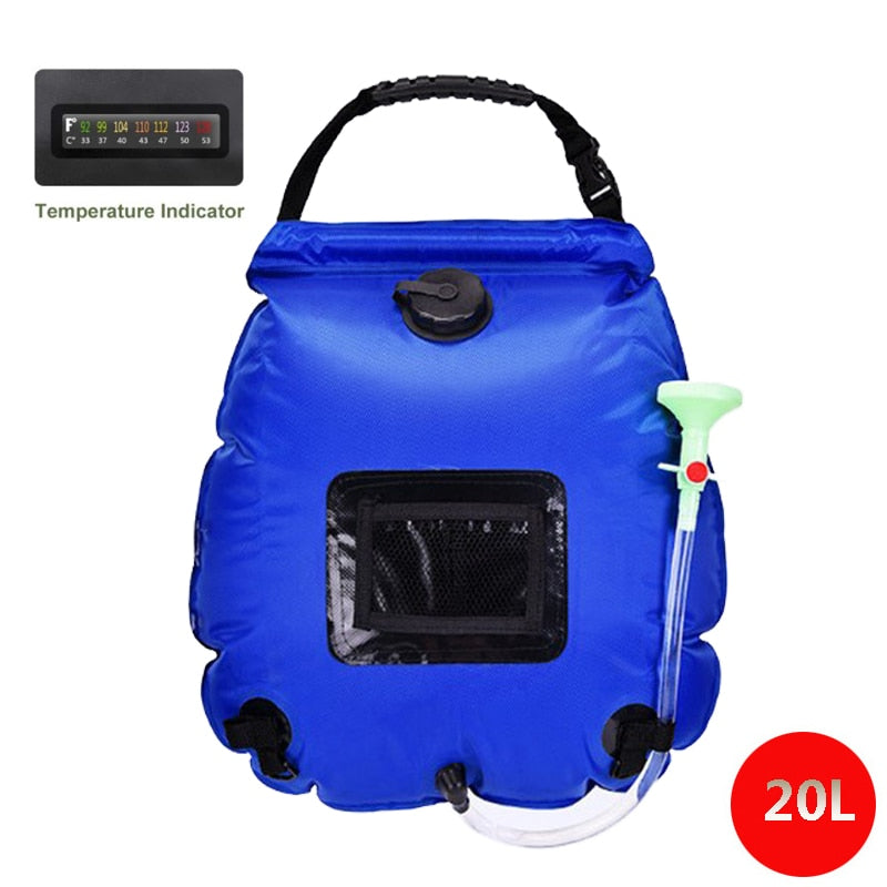 Les meilleurs sacs à eau solaires pour le camping et la randonnée - AOMshop 20L Blue