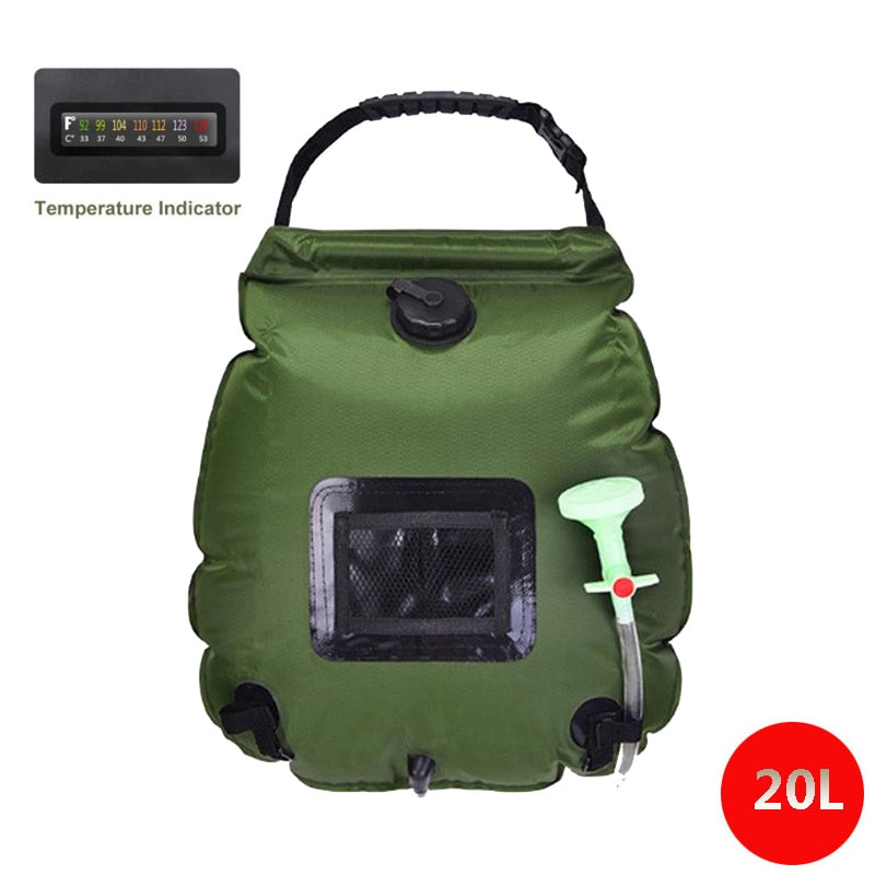 Les meilleurs sacs à eau solaires pour le camping et la randonnée - AOMshop 20L Green