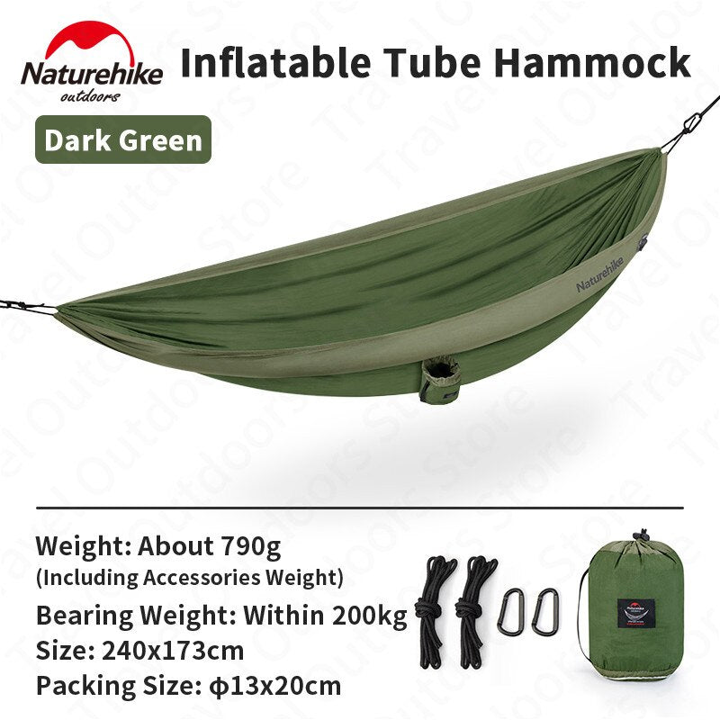 La tente-hamac gonflable ultralégère NatureHike Loiding - AOMshop Dark Green