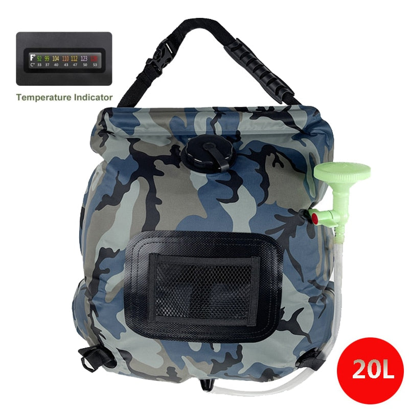 Les meilleurs sacs à eau solaires pour le camping et la randonnée - AOMshop 20L Camouflage
