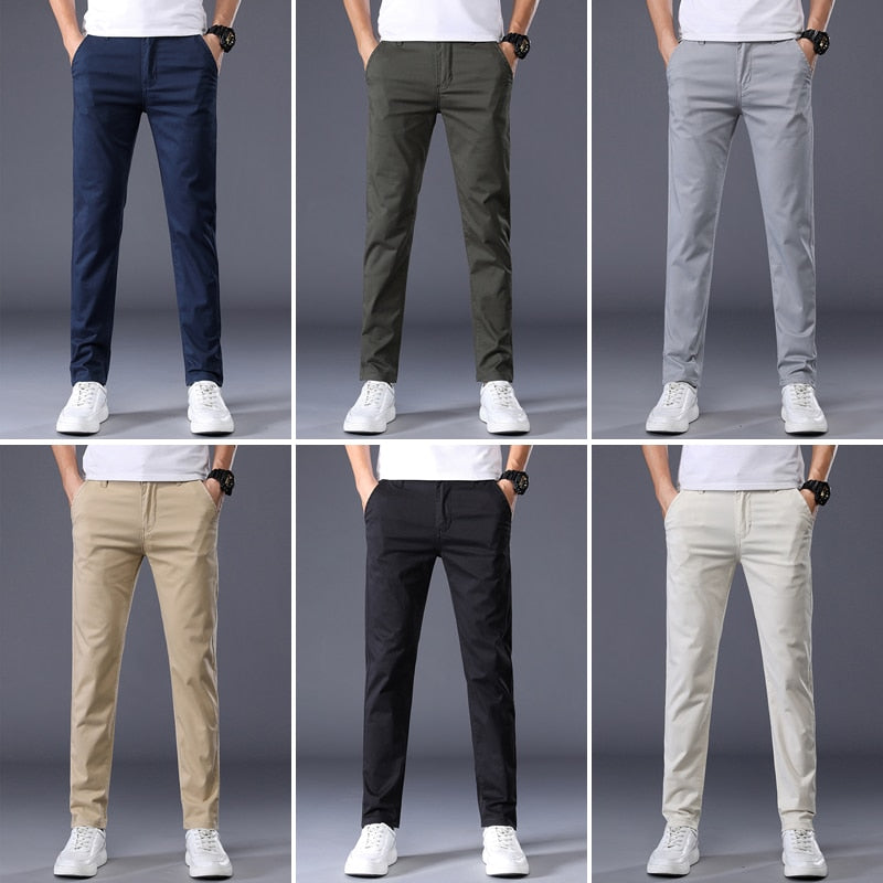 "Pantalons homme classiques en coton extensible - 7 couleurs - AOMshop"