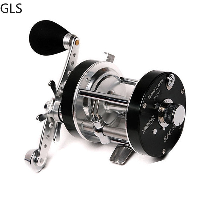 2+1 Ball Bearings Silver Metal Rocker Trolling Fishing Reel Saltwater / Freshwater Trout Drum Reel Fishing Tools