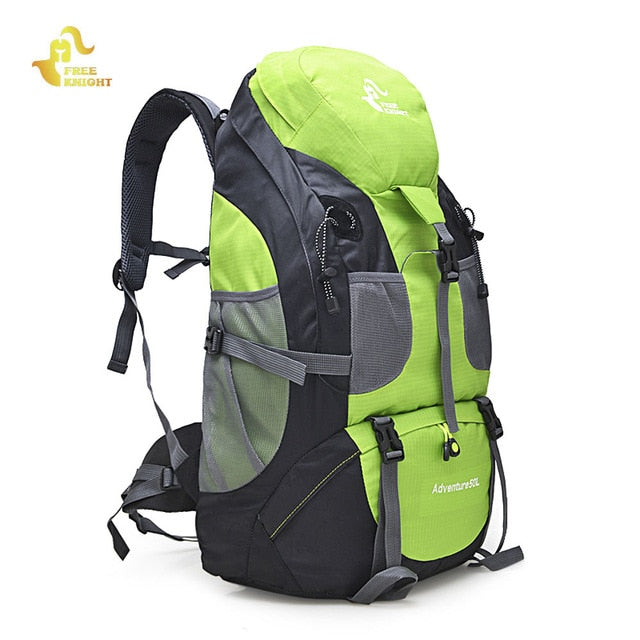 Sac à dos de randonnée 50L étanche pour le camping et l'escalade 50L Green