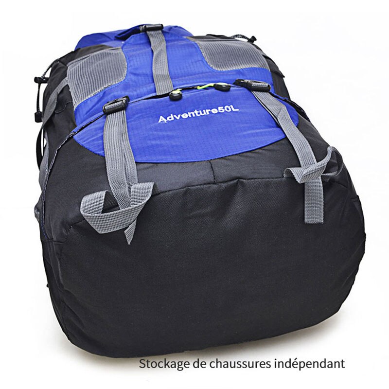 Sac à dos de randonnée 50L étanche pour le camping et l'escalade