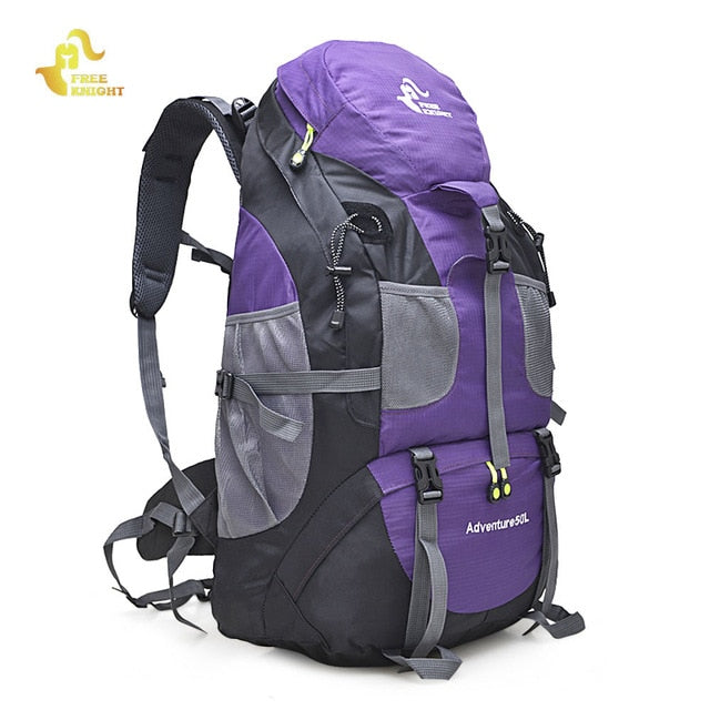 Sac à dos de randonnée 50L étanche pour le camping et l'escalade 50L purple