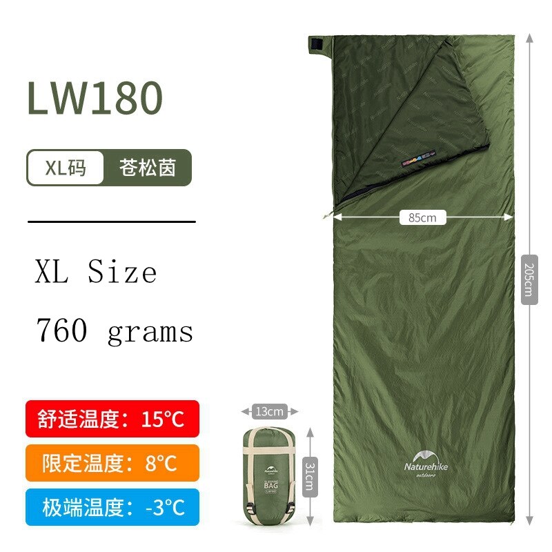 Sac de couchage ultraléger pour camping XL Size Green