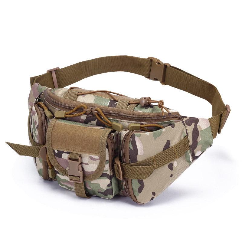 Sac de taille tactique sac de ventilateur militaire sport en plein air grande capacité étanche équitation voyage course sac de poitrine multifonction CP camouflage