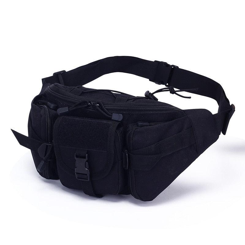 Sac de taille tactique sac de ventilateur militaire sport en plein air grande capacité étanche équitation voyage course sac de poitrine multifonction Black Color