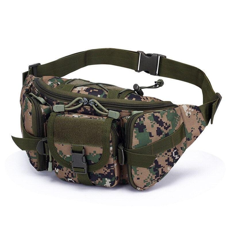 Sac de taille tactique sac de ventilateur militaire sport en plein air grande capacité étanche équitation voyage course sac de poitrine multifonction Camouflage