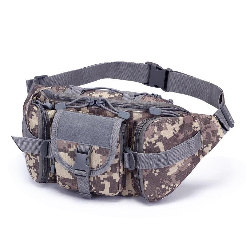 Sac de taille tactique sac de ventilateur militaire sport en plein air grande capacité étanche équitation voyage course sac de poitrine multifonction ACU camouflage