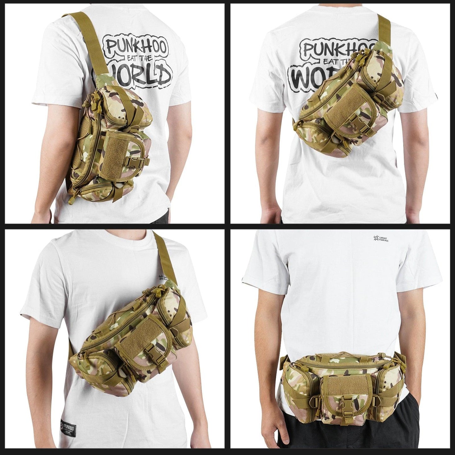 Sac de taille tactique sac de ventilateur militaire sport en plein air grande capacité étanche équitation voyage course sac de poitrine multifonction