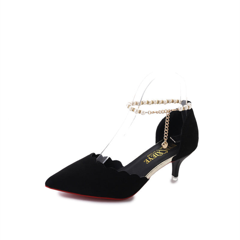 "Sandales Femmes 2023 : Talons Hauts, Chaîne Snap & Design AOMshop" Black Heel high5cm