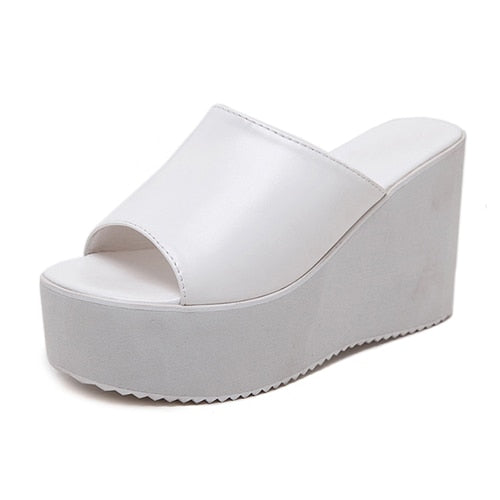 Sandales compensées pour femmes Gdgydh - AOMshop white shoes