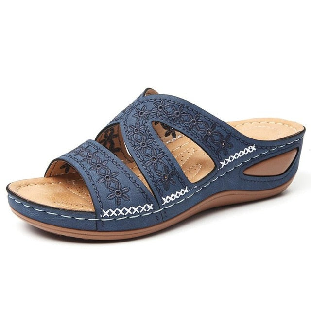 Sandales d'été pour femme, talons compensés et plateforme, chaussures légères, grandes tailles - AOMshop blue