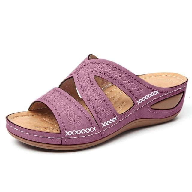 Sandales d'été pour femme, talons compensés et plateforme, chaussures légères, grandes tailles - AOMshop purple