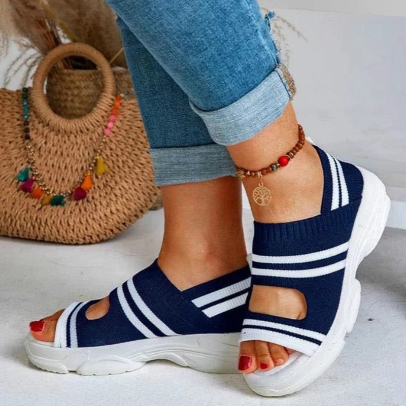 Sandales d'été pour femme, talons compensés et plateforme, chaussures légères, grandes tailles - AOMshop